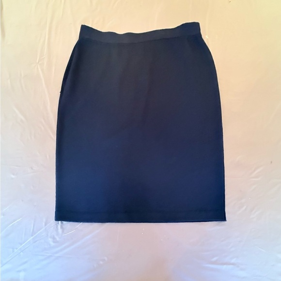 St John Navy Blue Women's Sweater Pencil Midi Skirt Size 14/Large MSRP $525 - Picture 2 of 8